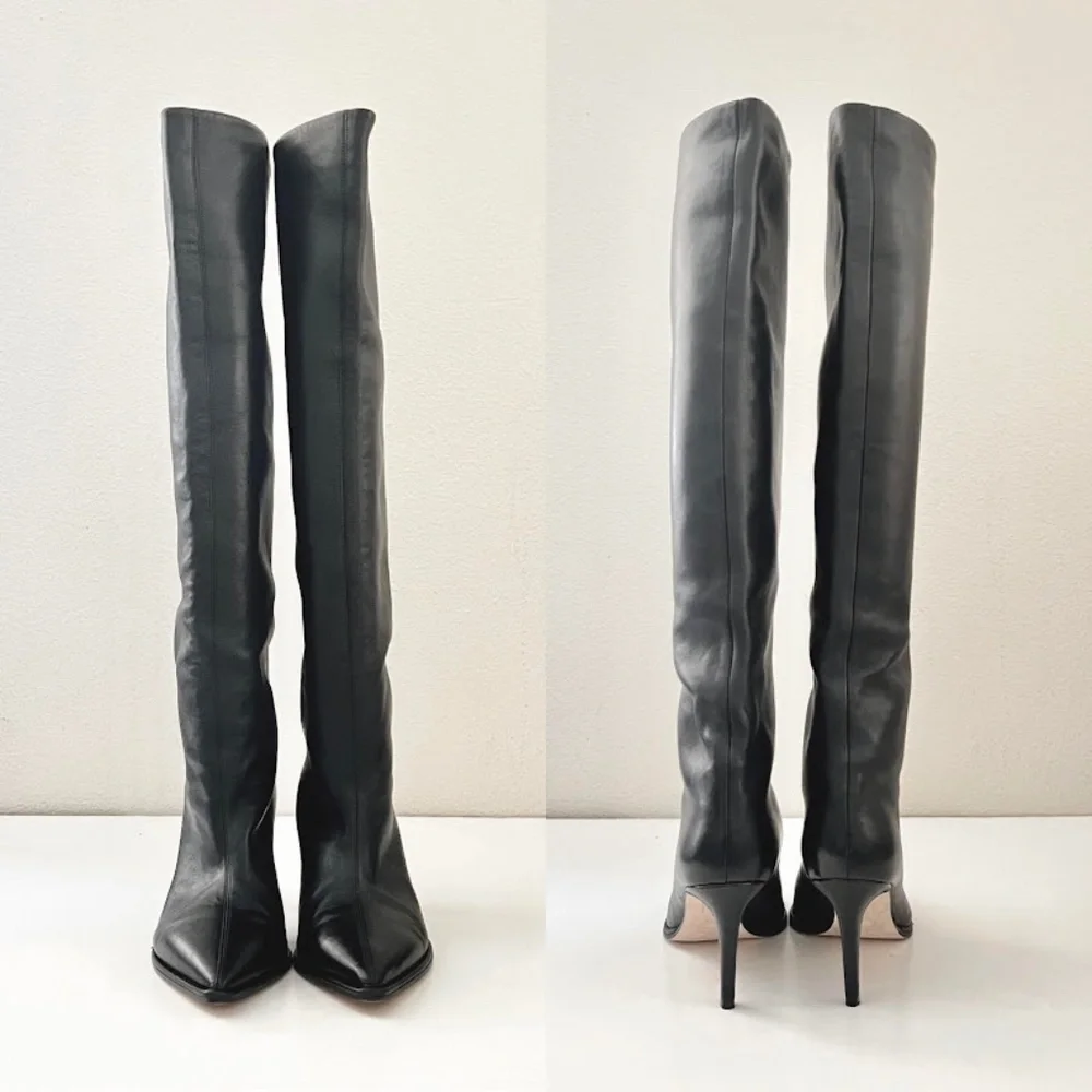 TAMARA MELLON Trinity 75 Cloud Cushion Pillow Top Knee High Boots in Black